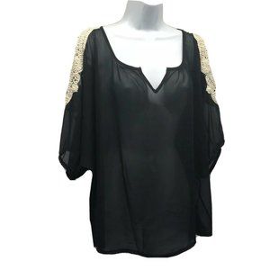 American Dream  Size Small Sheer Crochet Shoulders